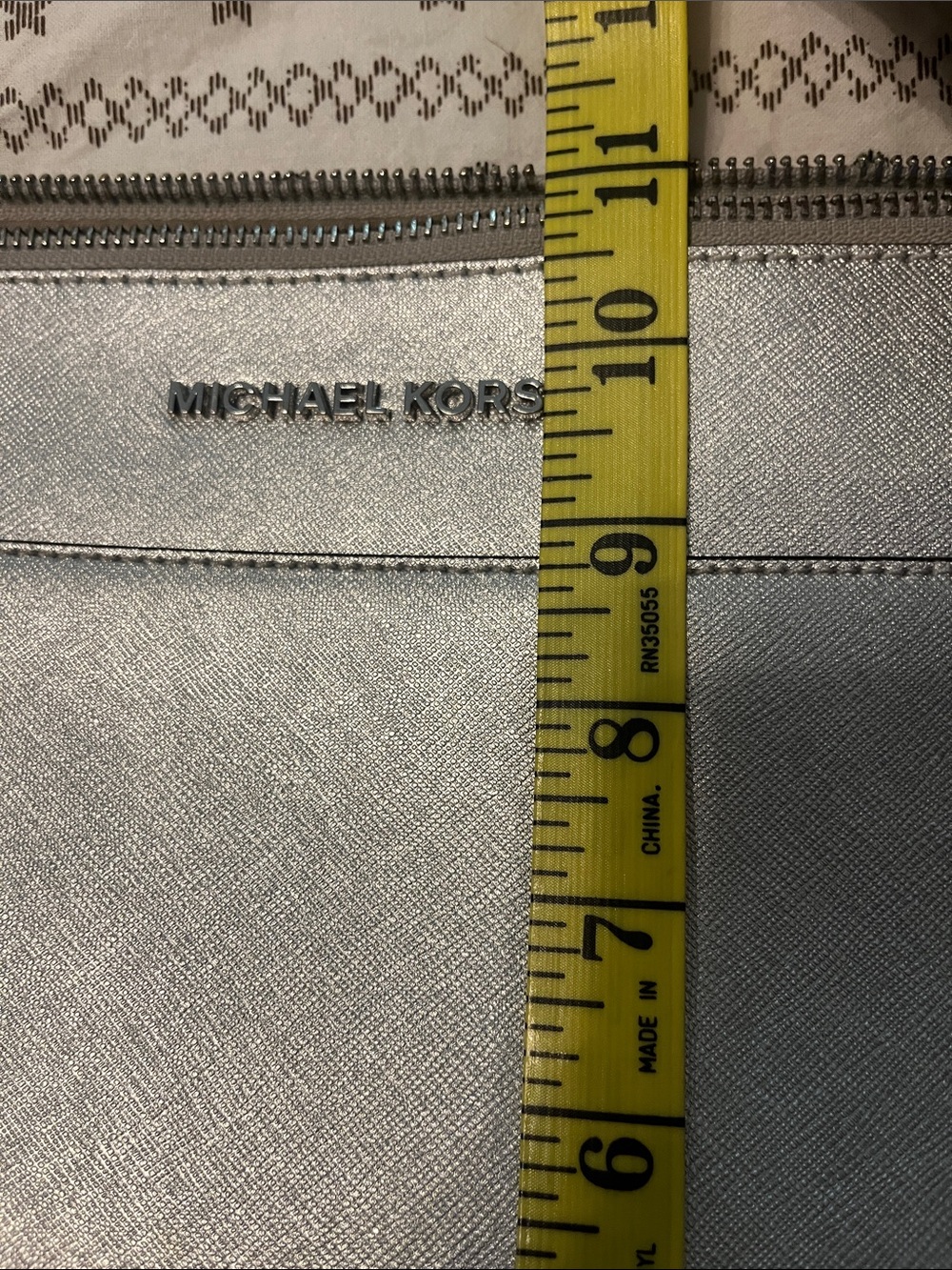 Michael Kors Metallic Silver Saffiano Tote - Picture 2 of 7